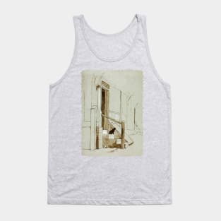 Cat on a Doorstep Tank Top